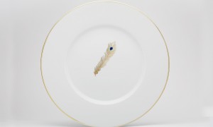 Round platter Peacock Feather (32cm)
