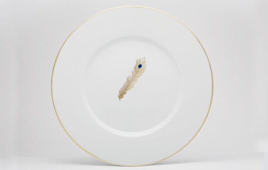 Assiette de présentation plume de paon