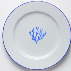 Corail Assiette Bleu - Blue Coral Dinner plate