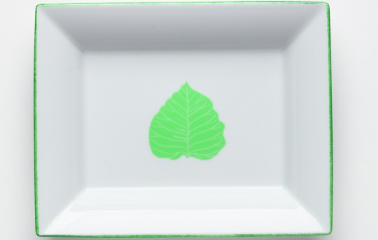 Feuilles Cendrier Prunier des Pagodes Vert - Green Leaf of Sheet pagodas Ashtray