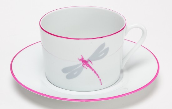 Libellules Tasse à Petit Dej Rose - Pink Dragonfly Breakfast Cup