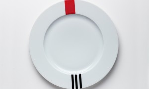 Diner plate Red & Black (26cm)