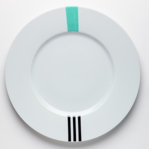 Turquoise & Noir Plat - Turquoise & Black Round Plate